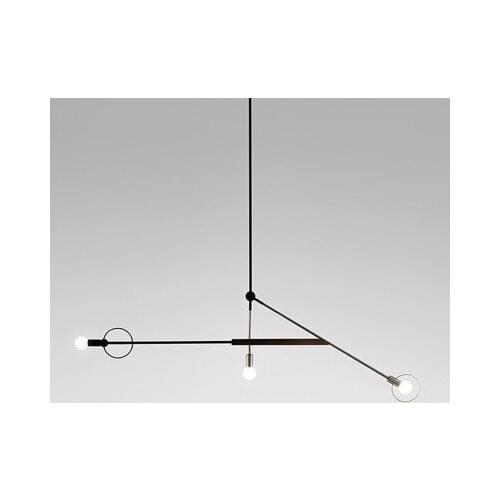 Modern simple creative personalized linear chandelier Nordic restaurant bedroom study industrial style geometric art chandelier
