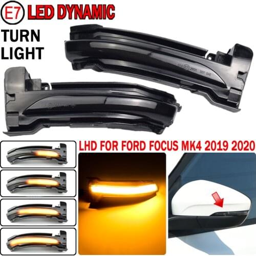 2pcs For Ford Focus 4 MK4 2019 2020 Flowing Water Blinker Flashing Light Dynamic Turn Signal Light Side Mirror Light LED