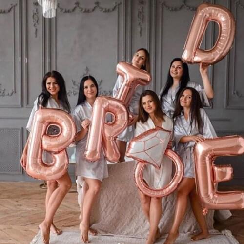 1set Rose Gold Bride To Be Letter Foil Balloon Wedding Decoration Bride Alphabet Air Balloon Baby Shower Valentines Party Decor