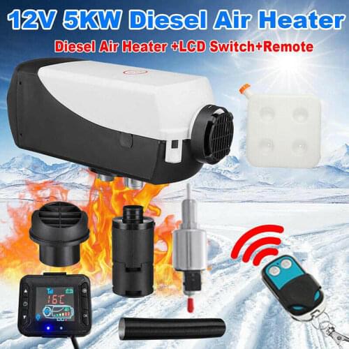 12V 5KW Diesel Air Heater Tank Vent LCD Switch Thermostat for Caravan Motorhome
