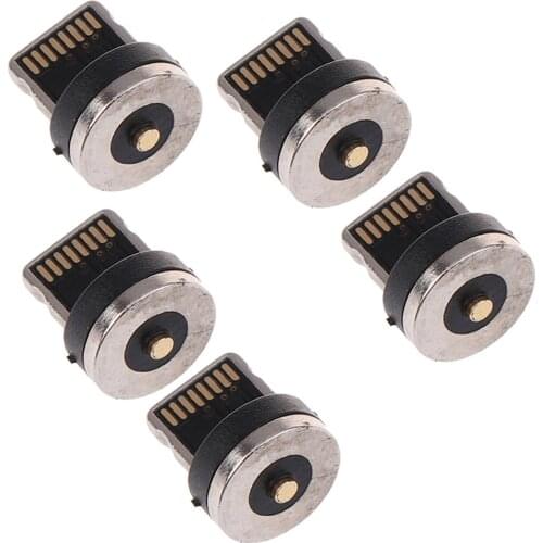 New 5pcs Mobile Phone Magnetic Data Cable Head Charging Cable Adapter For Micro Type C iOS USB Fast Charging Plug Connector