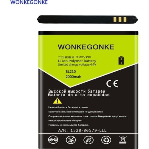 WONKEGONKE BL210 Battery For Lenovo A536 S820 A606 A656 S650 S820E A766 A828t BL 210 BL-210 Mobile Phone battery
