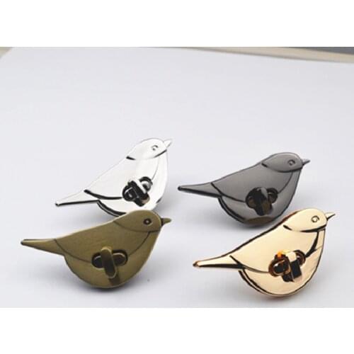Luggage hardware accessories Bag lock Little bird design adornment alloy Spring Screw lock buckle