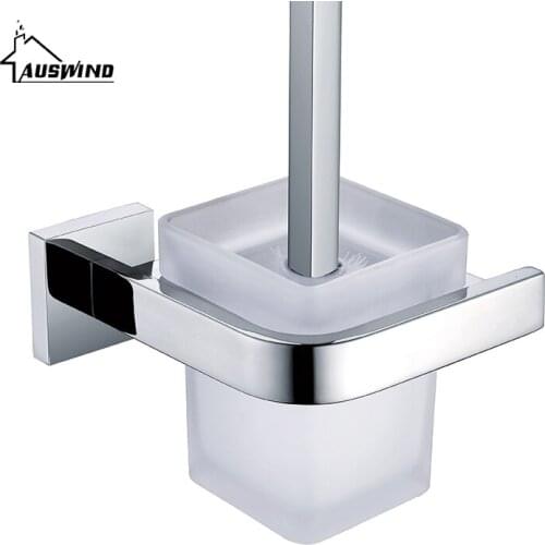 AUSWIND Wall Mount Solid Square Polished Toothbrush holder Stainless Steel Bathroom Tumbler Bathroom Accessories N2B5