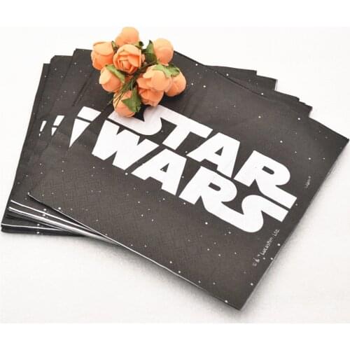 20pc/bag Cute Star War Cartoon Party Supplies Paper Napkin Birthday Party Decoration and Star War Party Supplies Favors Kids