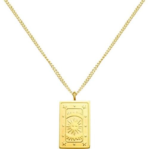 Stainless Steel Geometric Simple Necklace Gold Star Clavicle Gift For Women Accessories Neck Chains Luxury Jewelry 2021 Trend