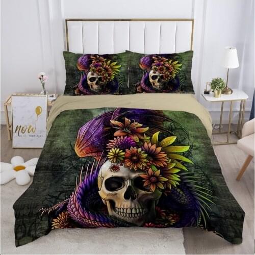 Skull Deadpool Duvet cover set 240x220 200x200 Bedding set Twin Queen King Double Bed linens Quilt cover Bedclothes lizard