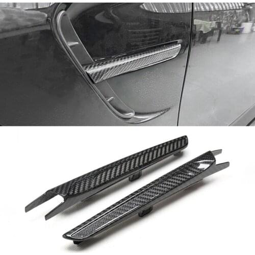 Genuine Carbon Fiber Black Side Fender Vent Cover Trim Replace Style Fit For BMW M3 F80 M4 F82 F83 2014-2020