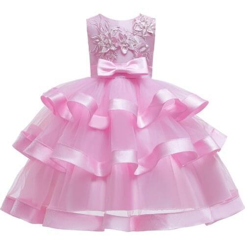 2021 Summer Flower Girls Wedding Dresses Kids Dresses For Girls Dress Children Gown Costume Elegant Teenage Princess Tutu Dress