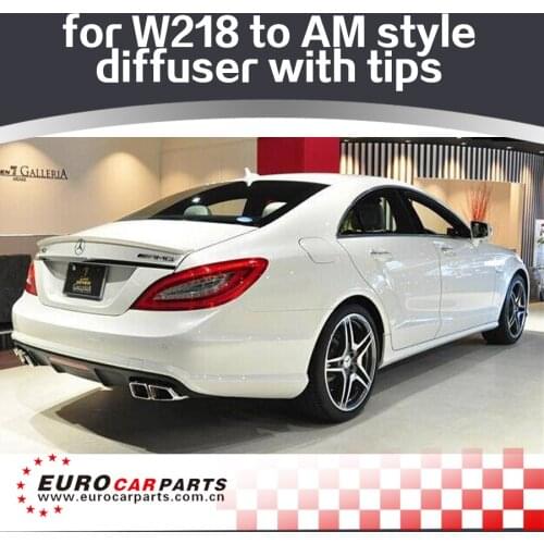 CLS63 diffuser with endpipes fit for MB CLS-class W218 CLS350 CLS500 CLS550 sport line to CLS63 A style diffuer for CLS