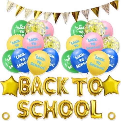 Back to School Letters Balloon Set Season Latex Classroom Layout Balloon