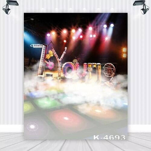 Party Backdrop Music Dance Show Time Stage Recorder Ball Photography Background Photophone Photocall Photozone