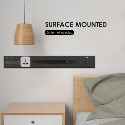 KKmoon Electrical Outlet Track Surface Mounted Power Outlet Track 60cm Aluminum Alloy Kitchen Sockets Track Wall Outlet