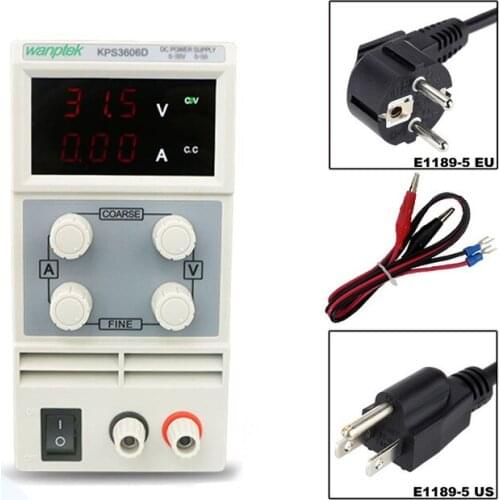 KPS3606D Mini LED Digital Adjustable DC Power Supply ,0~36V 0~6A ,110V-220V, Switching Power Supply 0.1V/0.01A