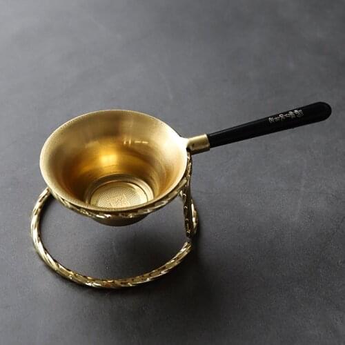 LUWU copper tea strainers with holder tea accessories