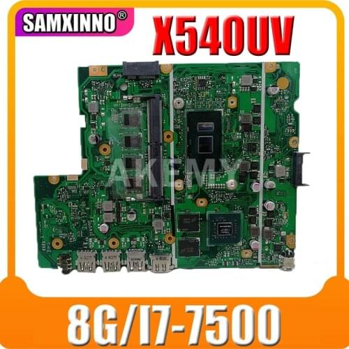 X540UB Laptop motherboard for ASUS X540UB X540UV X540UBR original mainboard 8GB-RAM I7-7500U (V2G) 90NB0HE0-R00040