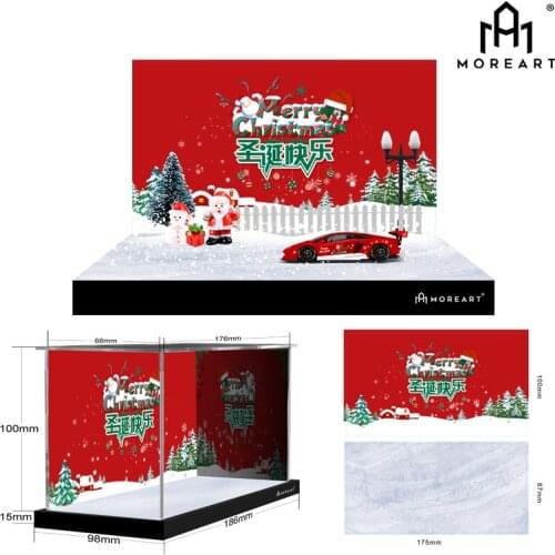 MoreArt 1:64 Christmas lighting (without battery) assembly diorama w/Lambo Aventador