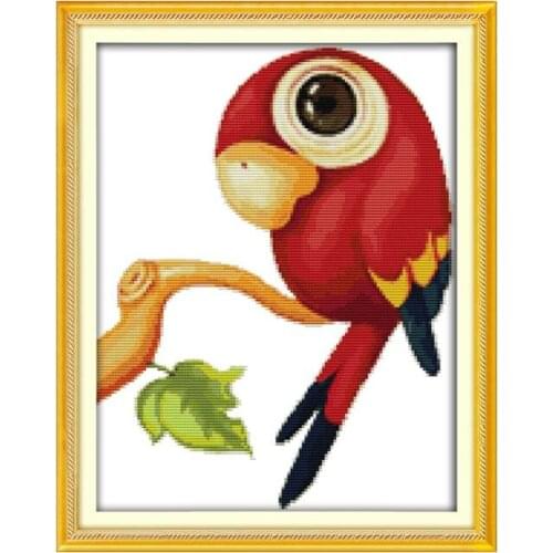Parrot cross stitch kit 14ct 11ct pre stamped canvas embroidery DIY handmade needlework