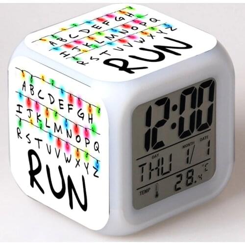 Stranger Things Eleven Figure LED Clock Alarm Colorful Touch Light Desk Watch Stranger Things Figurine Toys