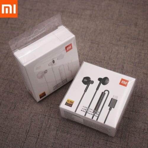 Xiaomi Type C Earphone MI Dual Driver Half In-Ear Headsets With Mic Wired Control For MIUI 11 Ultra 10 Pro 9S 10T Lite Redmi K30