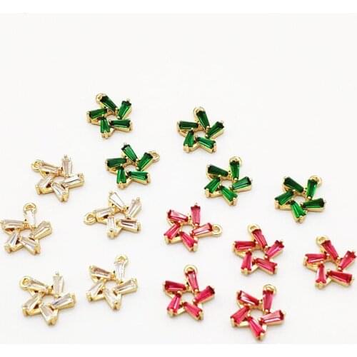 New Arrival!13x15mm 50pcs Cubic Zirconia/Copper Charm For Handmade Necklace/Earrings make DIY Parts,Jewelry Accessories Findings