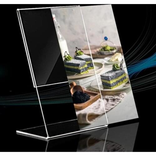 A6 Transparent Acrylic Display Stand Desk Shelf Box Display Card Office Accessories Business Stand Desktop Holder Storage E2S5