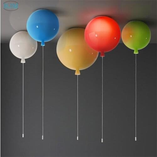 Modern Simple Color Balloon Ceiling Lamp Creative Glass Childrens Room LED Ceiling Light Bedroom Aisle Restaurant Luminaries