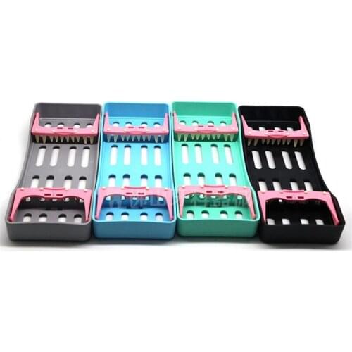 Dental Sterilization Rack 5/10 Grids Plastic Autoclave Cassette File Burs Holder Disinfection Box Dentist Surgical Tools