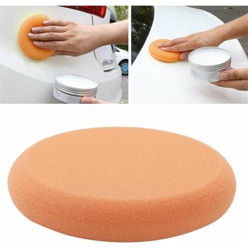 Car Wax Sponge High Density Foam Waxing Sponge No Edge Design Circular UFO Applicator Round Waxing Polishing Sponge Pad