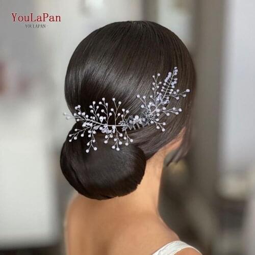 YouLaPan HP02 Women Headband Wedding Hair Jewelry Bridal Headpieces Bridal Pearl Hair Comb Vine Flower Wedding Hair Clips