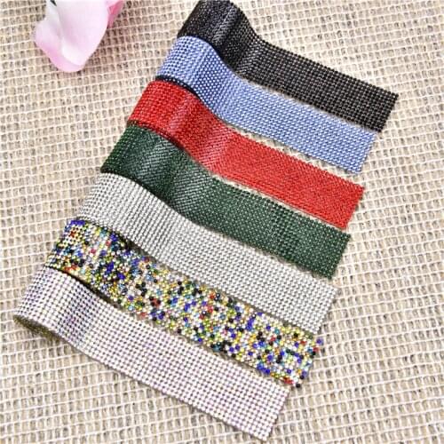 Iron On Rhinestone Tape Ss6 2Mm Glass Crystal Hotfix Ribbon Garment Shoe Diy Diamond Decorative Belt Wedding Dress Cake Trimming