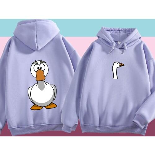 Unisex Clothing Kawaii Cartoon Duck Graphic Hoodies Oversized Women Sweatshirt Pullover Loose Harajuku Top Plus Size Sweatshirts