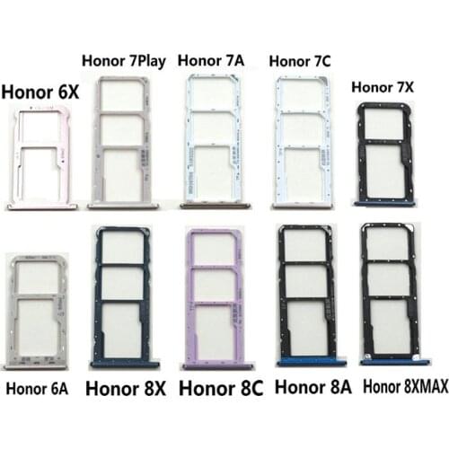 1PCS New Sim Card Slot Tray Holder Replacement Parts For Huawei Honor 6X 6A 7 7X 7A 8C 8X