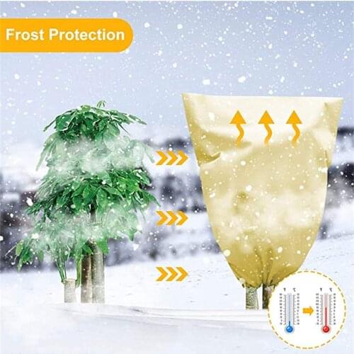 New 2/5pcs Plant Bag Winter Plant Freeze Protection Cover Non-woven Tree Cover Anti-bacteria Shrink Deduction Breathable Fabric