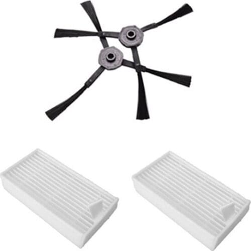 2x Robot Vacumm Cleaner side Brush 2x Hepa Filter For ilife V5 CW310 V5s PRO V3 V3s Robotic Vacuum Cleaner Parts Accessories