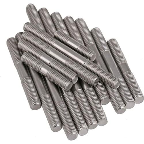 3/5/10Pcs M3 M4 M5 304 Stainless Steel Metric Standard Stud Bolts Screw Rod Tooth Stick Double Head