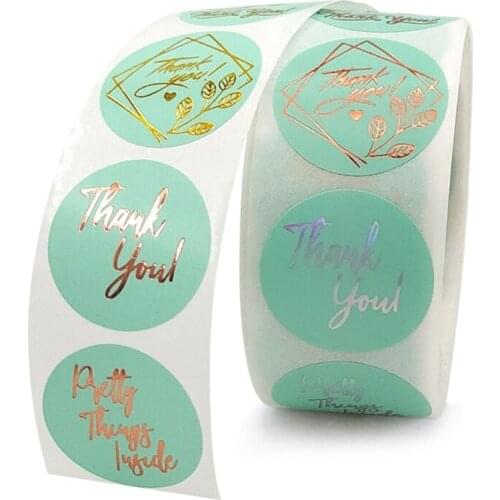 500pcs Bronzing Thank You for Your Order Stickers Round Seal Labels for Party Gift Packaging Scrapbooking Cards Decoration