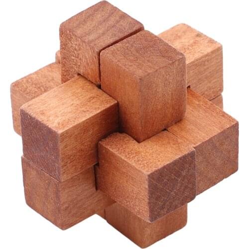 6PCs/Set Wooden Educational Toys Classical Toys Kong Ming Lock Lu Ban Lock Intellectual Brain Teasers Puzzle Game Toys