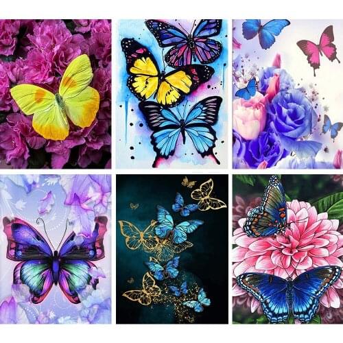 Diamond Painting 5DDIY Color Butterfly Rhinestone Inlaid Cross Stitch Home Decoration Ornaments and Paintings Can Be Customized