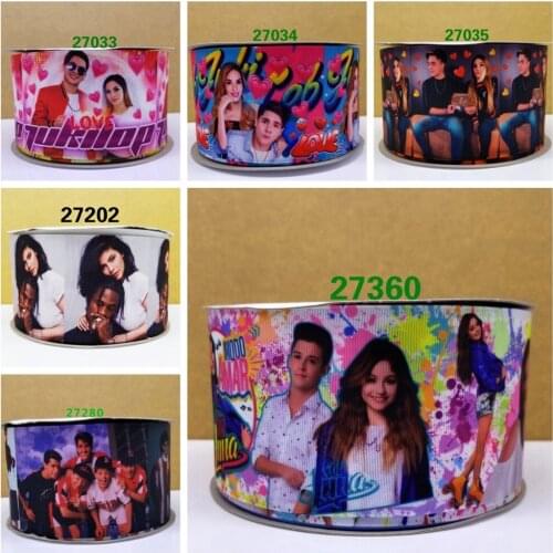 Free shipping 50 yard cartoon printed grosgrain ribbon 27280