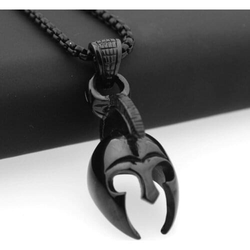 Hipper 316L Stainless Steel Black Color General helmet Pendant Necklace Rocker Biker Mens Unisexs Jewelry Free Box Link Chain