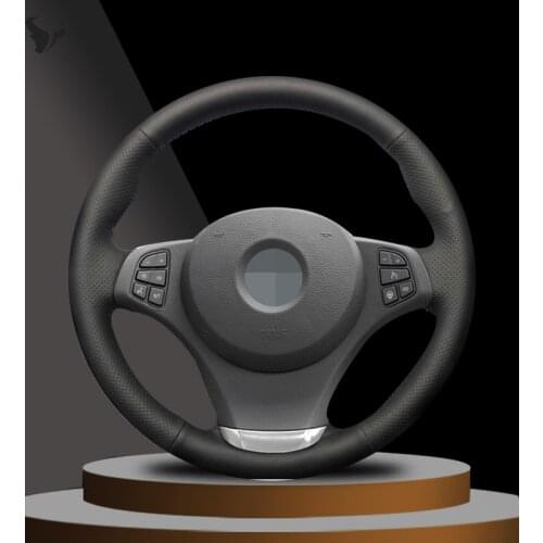 Black Artificial Leather Car Steering Wheel Cover for BMW E83 X3 2003-2010 E53 X5 2004 2005 2006