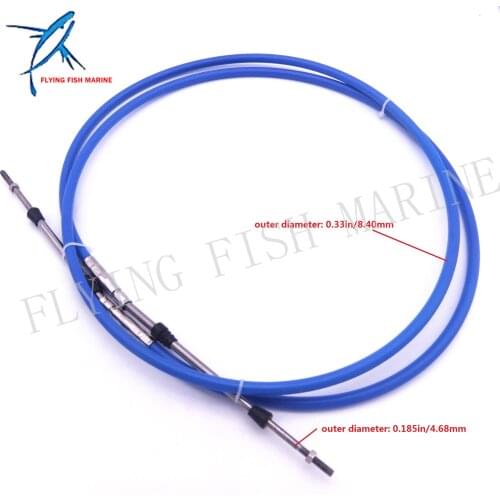 Remote Control Throttle ABA-CABLE-08-GY Outboard Engine Shift Cable 8ft for Yamaha Boat Motor Steering System 2.438m Blue
