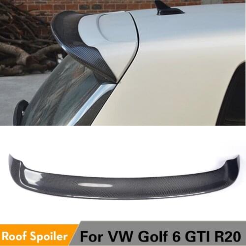 Rear Roof Spoiler Wing Lip Fit For Volkswagen VW Golf 6 MK6 VI GTI R20 Carbon Fiber 2010 - 2013 Only GTI R20 FRP Unpainted