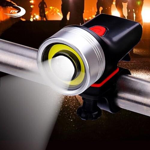 FTW Bicycle Light USB Rechargeable 500 Lumens COB Bike Front Light lamp Aluminum Alloy cycling led flashlight Lantern F2351