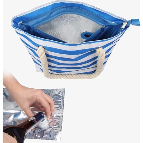 Wine Canvas Bag With Hidden Insulated Compartment Fashionable Casual Beach Tote Handbag For Outdoor Beaches Party