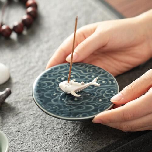 Creative Whale Incense Holder Household Aromatherapy Stove Zen Decoration Alloy Small Sandalwood Stove Line Incense Stove