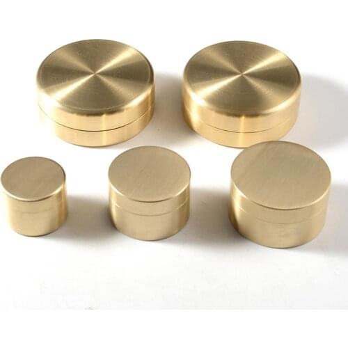 Mini Storage Box Round Compacted Retro Style Multifunctional Brass Outdoor Waterproof Organizer Storage Box Handle for Jewelry