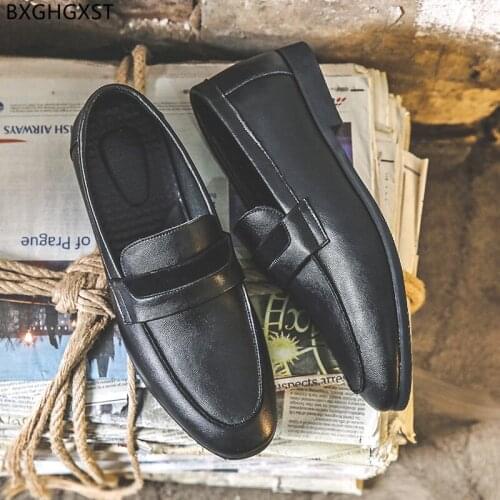Penny Loafers Men Shoes Leather Luxury Designer Shoes Men High Quality Black Dress Shoes Mens Fashion Sapato Social Masculino