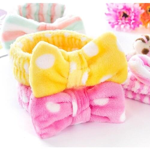 Lovely butterfly bundle Coral Fleece Soft Elastic Hair Ribbon SPA Bath Shower Make Up Wash Face Cosmetic Headband Hair Band Head